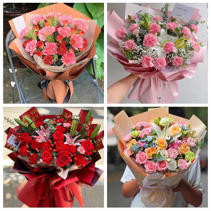 陕西咸阳市彬县长武县旬邑县同城鲜花店配送教师节康乃馨百合花束