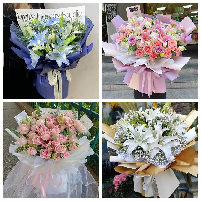 洛阳市吉利洛龙区孟津新安县同城鲜花店送闺蜜女朋友百合玫瑰花束