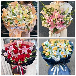 送云南省丽江市华坪县宁蒗县同城鲜花店玫瑰百合花束送老婆女朋友