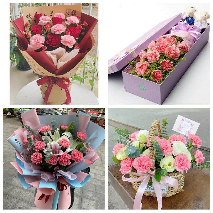 郑州市荥阳新密市新郑登封市同城鲜花店38节康乃馨百合花束送长辈