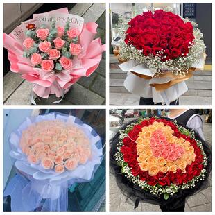 聊城东阿县冠县高唐县临清市同城鲜花店女神节玫瑰花束送老婆女友