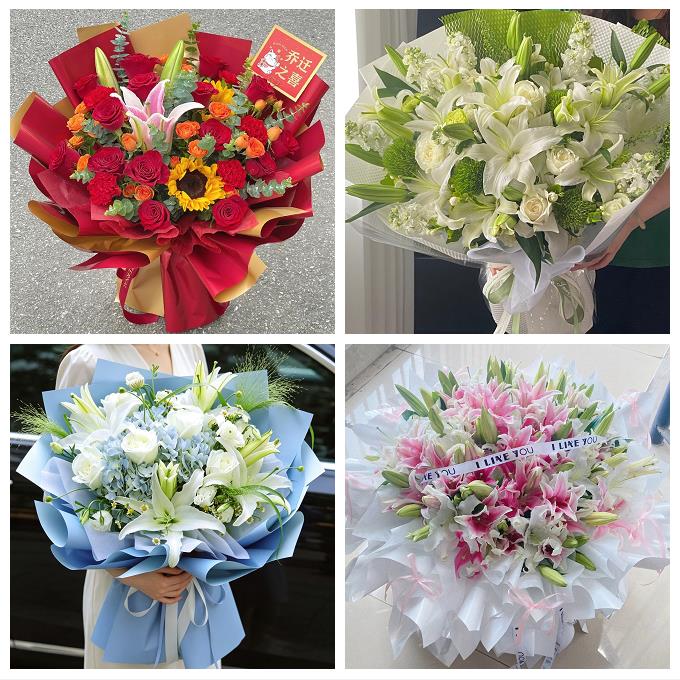北京市房山区东风迎风星城街同城鲜花店玫瑰百合花束送老婆女朋友