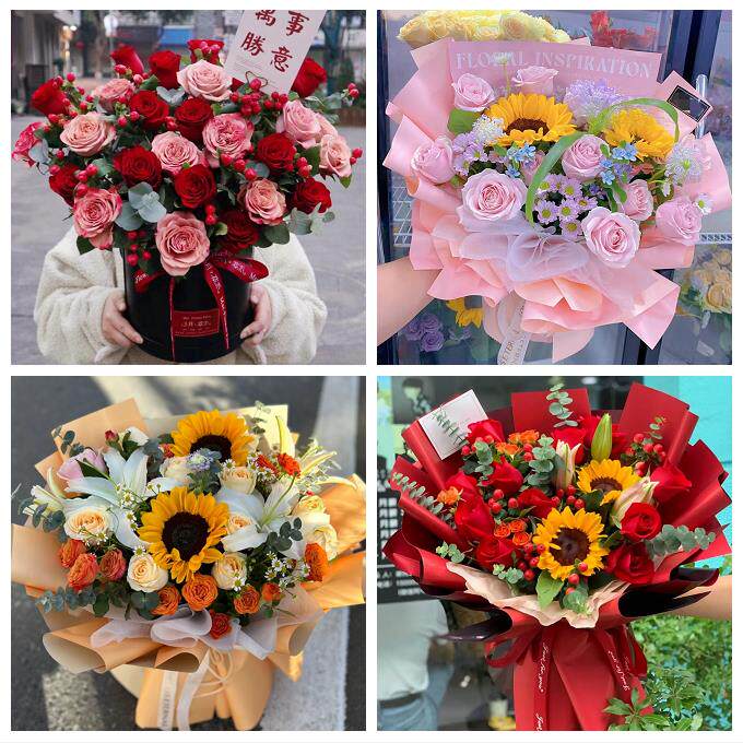 延安市洛川县宜川黄龙黄陵县同城鲜花店玫瑰向日葵绣球送朋友生日