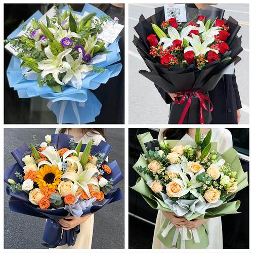 送澄迈县临高县陵水县保亭县同城鲜花店玫瑰百合花束送老婆女朋友