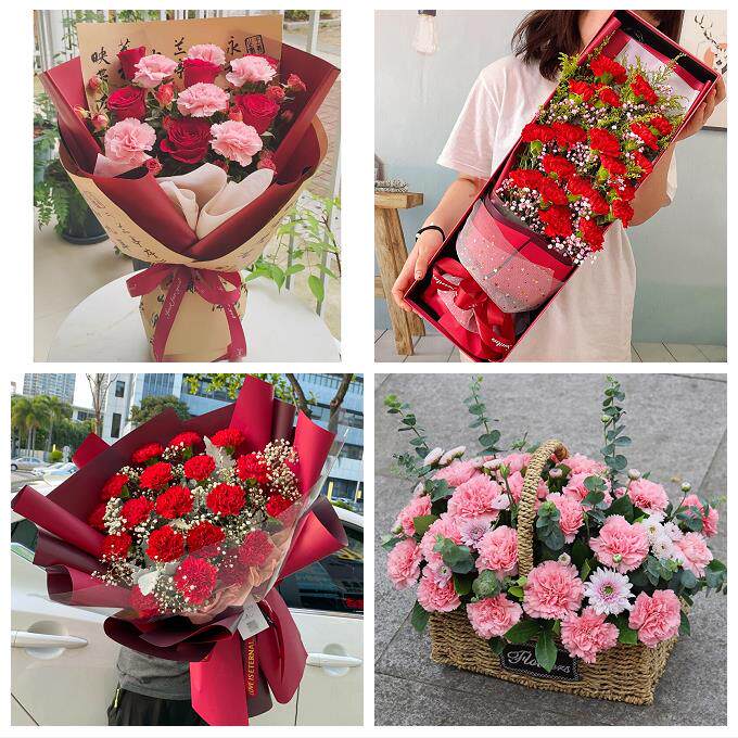 北京石景山区八宝山老山八角同城鲜花店38节康乃馨百合花束送长辈