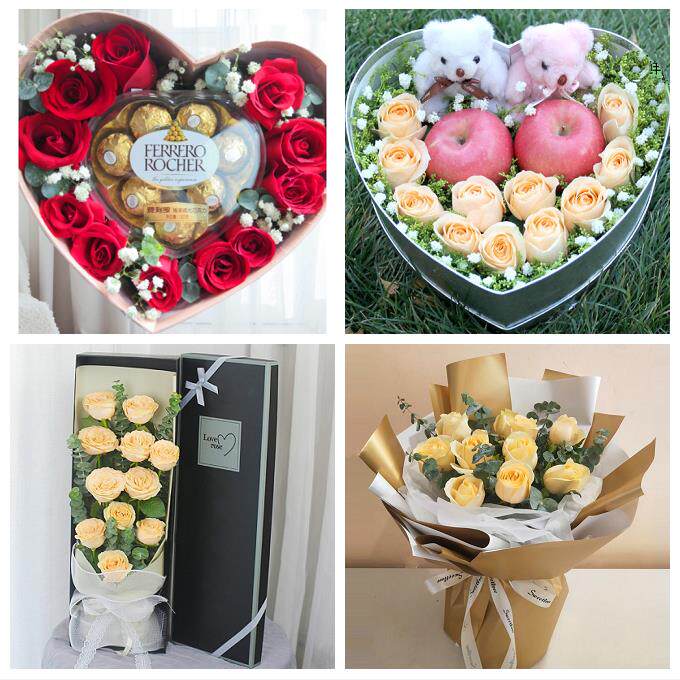天津市西青区精武大寺王稳庄同城鲜花店送女朋友闺蜜圣诞玫瑰礼盒