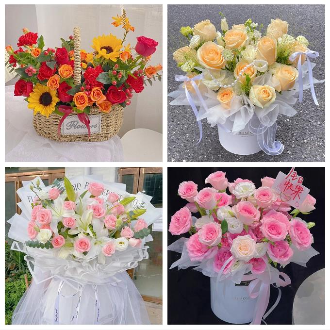 送曲靖市麒麟区沾益区马龙县同城鲜花店玫瑰混搭花束配送领导女友