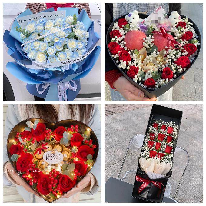 宁夏省吴忠市同心县青铜峡市区同城鲜花店圣诞平安夜玫瑰花束礼盒