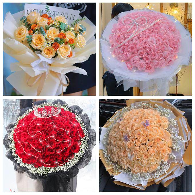 连云港市东海县灌云县灌南县同城鲜花店情人节玫瑰花束礼盒送女友