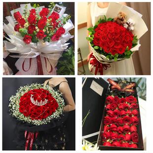 北海市海城银海铁山港区合浦县同城鲜花店送11朵33枝玫瑰表白女友