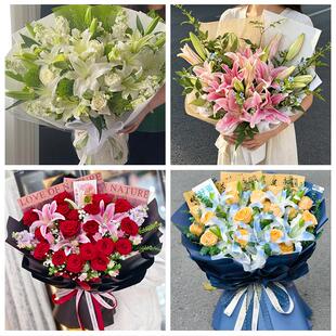 周口市川汇区扶沟西华商水县同城鲜花店玫瑰百合花束送老婆女朋友