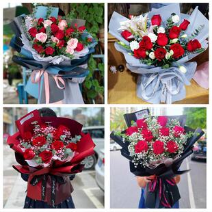 广西崇左市江州区扶绥县凭祥市同城鲜花店送11朵33枝玫瑰表白女友