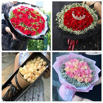 玫瑰花束表白女友老婆生日西安市蓝田周至县户县高陵区同城鲜花店