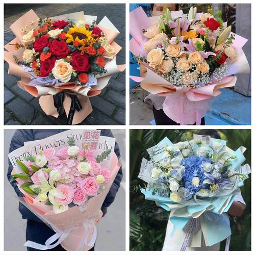 上海市普陀区万里街曹杨新村同城鲜花店玫瑰向日葵绣球送朋友生日