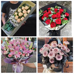 上海市黄浦区半淞园路小东门街鲜花店同城配送女朋友情人节红玫瑰