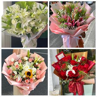 南阳西峡镇平内乡淅川社旗县同城鲜花店玫瑰百合花束送老婆女朋友