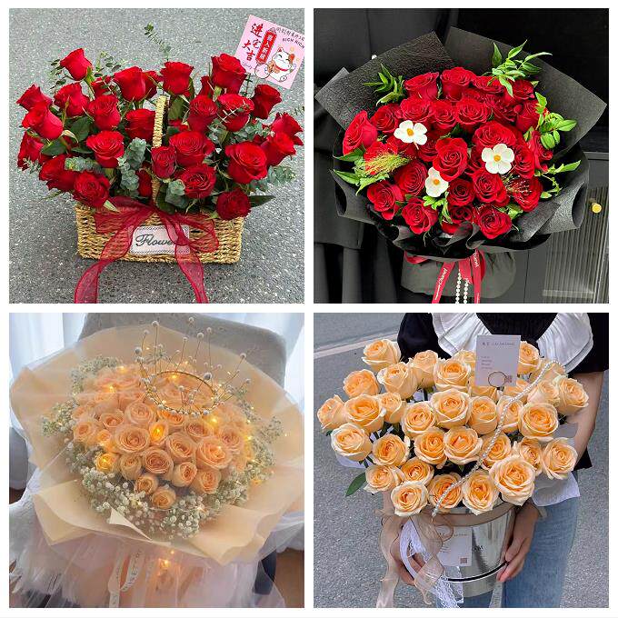 海南海口市秀英龙华琼山美兰区同城花店订38玫瑰鲜花送老婆女朋友