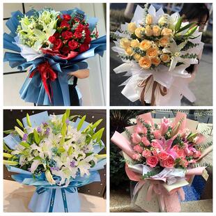 杭州市西湖滨江萧山区余杭区同城鲜花店订玫瑰百合送女友老婆生日
