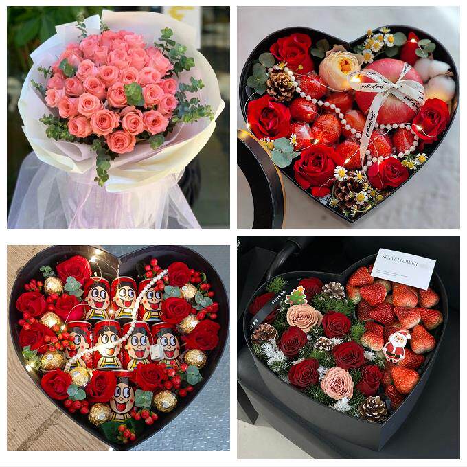 送深圳市龙岗区葵涌大鹏南澳同城鲜花店平安夜玫瑰礼盒送女友老婆