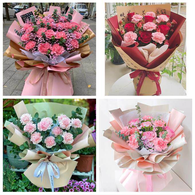 送内江市市中区东兴区威远县同城鲜花店38节康乃馨百合花束送长辈