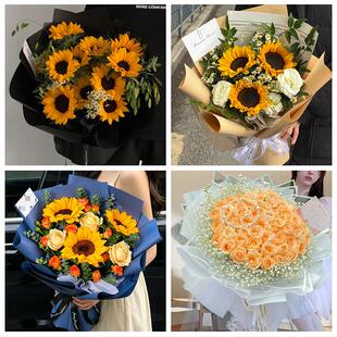 新乡市封丘长垣卫辉县辉县市同城鲜花店送男士朋友向日葵玫瑰花束