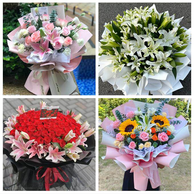 湛江市赤坎霞山区坡头麻章区同城鲜花店送闺蜜女朋友百合玫瑰花束