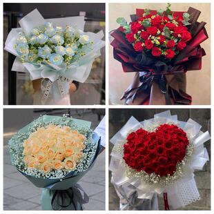 山东滨州市高新技术产业开发区同城鲜花店送11朵33枝玫瑰表白女友