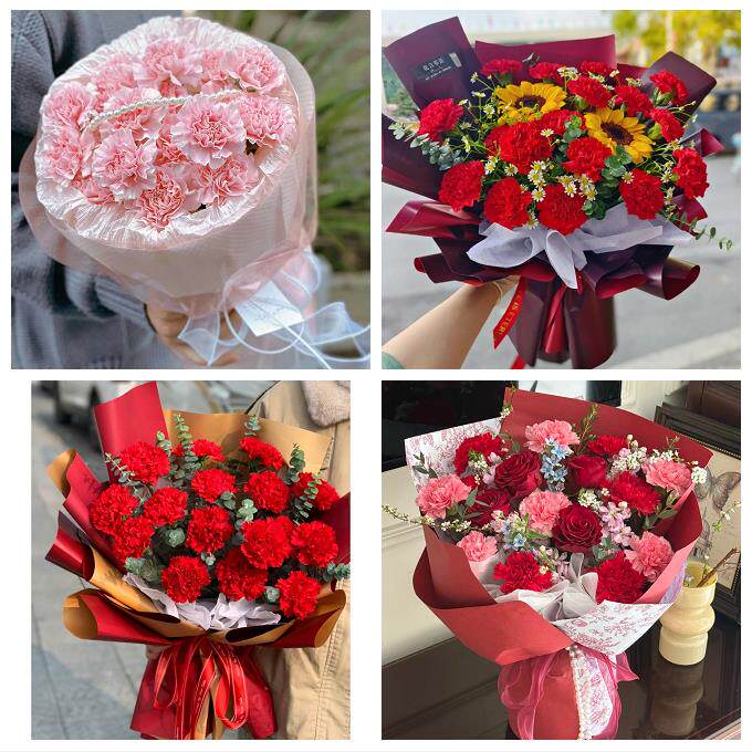 送昆明市宜良县石林县嵩明县同城鲜花店订康乃馨送长辈生日看病人