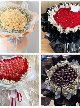 云南省怒江州泸水市兰坪县附近鲜花店同城配送女朋友草莓玫瑰花束