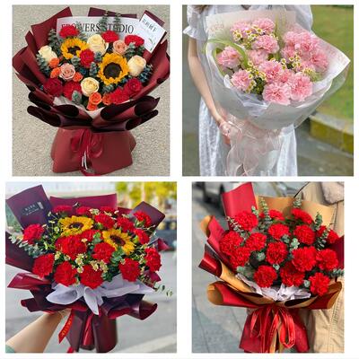 上海市浦东新区书院万祥老港同城鲜花店订康乃馨送长辈生日看病人