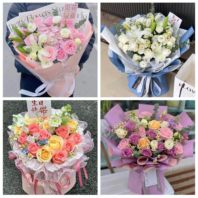 上海市奉贤区柘林海湾镇海港同城鲜花店玫瑰向日葵绣球送朋友生日