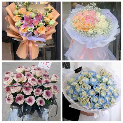 送青岛市李沧区城阳区胶州市同城鲜花店情人节玫瑰花束礼盒送女友