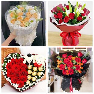 送松原市宁江区前郭尔罗斯县同城鲜花店三八玫瑰送闺蜜女朋友老婆