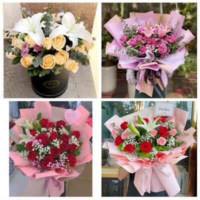 送德宏州梁河县盈江县陇川县同城鲜花店订玫瑰百合送女友老婆生日