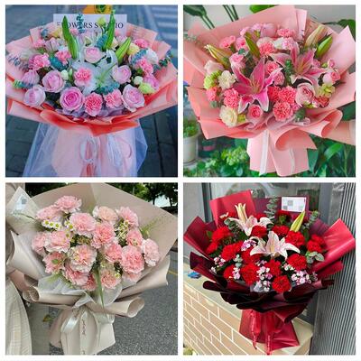 送内蒙古赤峰市宁城县敖汉旗同城鲜花店配送教师节康乃馨百合花束