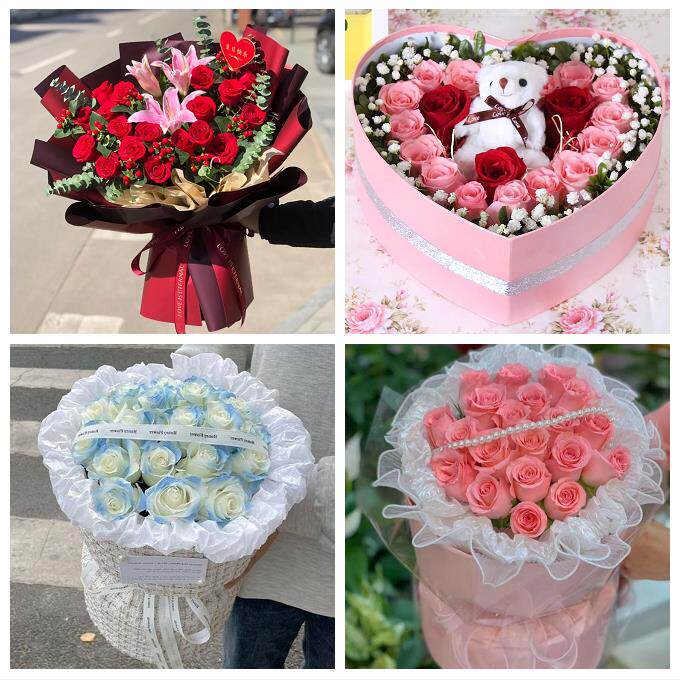 雅安市雨城名山区荥经汉源县同城鲜花店情人节玫瑰花束礼盒送女友