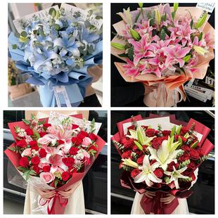 送郴州市桂东县安仁县资兴市同城鲜花店玫瑰百合花束送老婆女朋友
