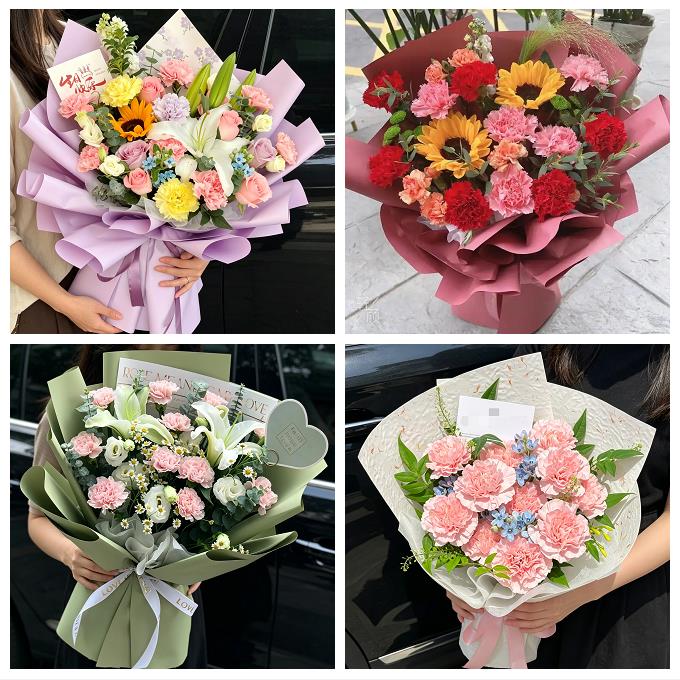 抚州市溪县资溪县东乡广昌县同城鲜花店送康乃馨百合长辈生日花束