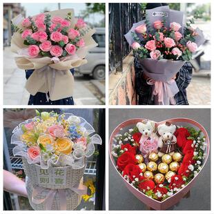河南省商丘市睢县宁陵县柘城县同城鲜花店送11朵33枝玫瑰表白女友