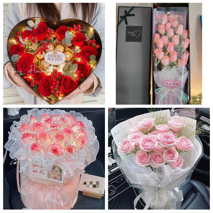 河北唐山市唐海县遵化市迁安市同城鲜花店圣诞平安夜玫瑰花束礼盒