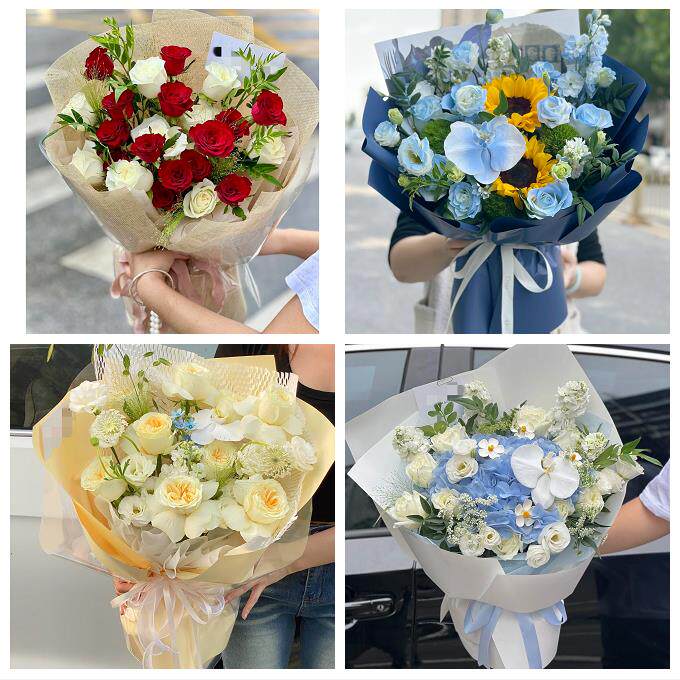 向日葵玫瑰混搭花束送朋友郑州市中原区二七管城金水区同城鲜花店