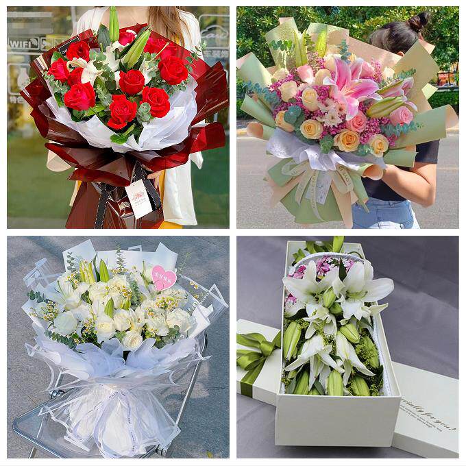 送长春市绿园区双阳区农安县同城鲜花店送闺蜜女朋友百合玫瑰花束
