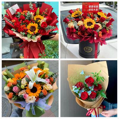 重庆市江津黔江区长寿合川区同城鲜花店玫瑰向日葵绣球送朋友生日
