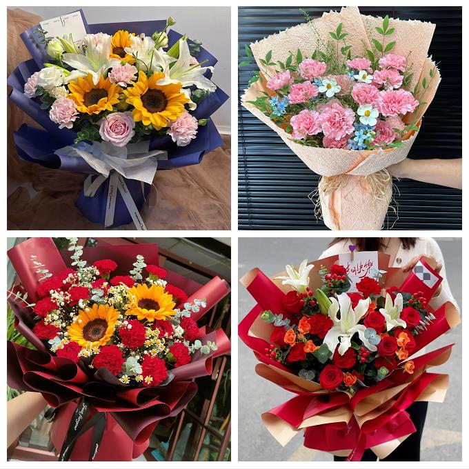 海口市秀英龙华琼山区美兰区同城花店康乃馨百合鲜花束送长辈生日