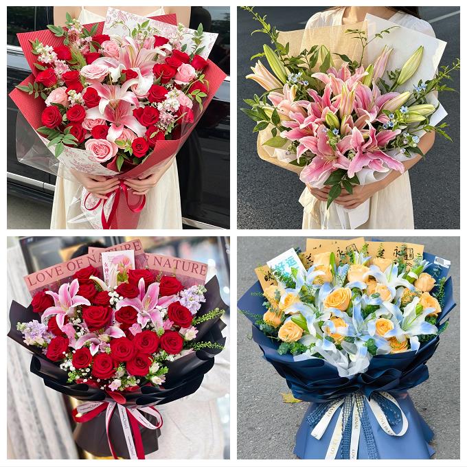 铜陵市铜官义安区郊区枞阳县同城鲜花店玫瑰百合花束送老婆女朋友