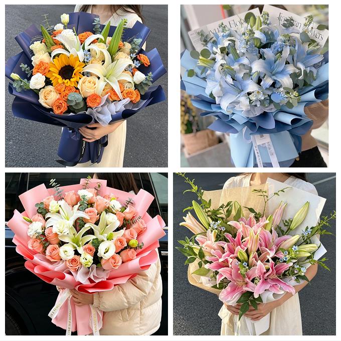 咸阳市秦都杨陵渭城区三原县同城鲜花店玫瑰百合花束送老婆女朋友