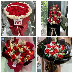 咸阳市秦都杨陵渭城区三原县同城鲜花店情人节玫瑰花束礼盒送女友