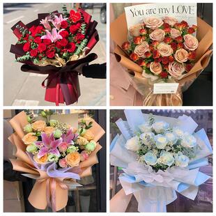 广元市利州昭化朝天区旺苍县同城鲜花店情人节玫瑰花束礼盒送女友