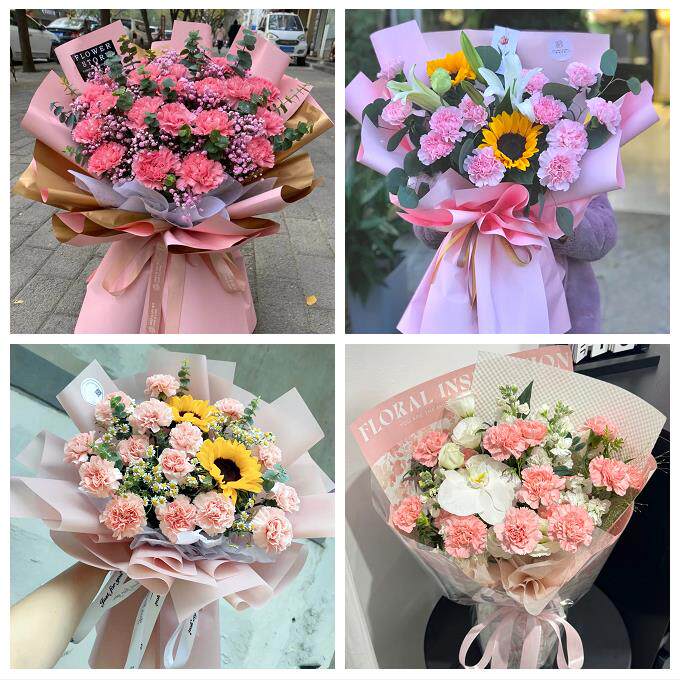 雅安市雨城名山区荥经汉源县同城鲜花店38节康乃馨百合花束送长辈