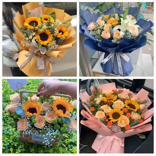 河南开封市龙亭区顺河区鼓楼区同城鲜花店学生高考向日葵玫瑰花束